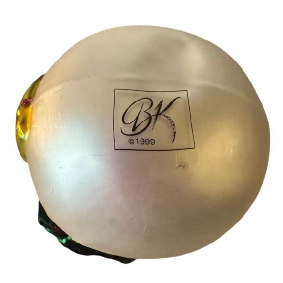 Handcrafted 1999 Brass Key Snowman Glass Christmas Ornament set of 9 - Picture 4 of 9